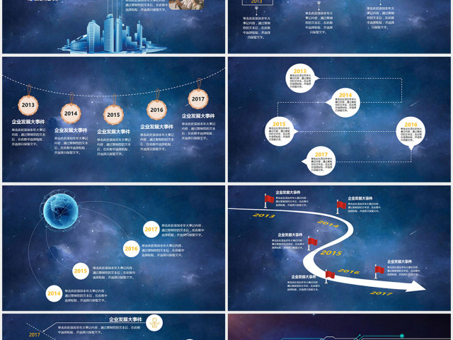 企业发展时间轴公司历程大事件PPT模板