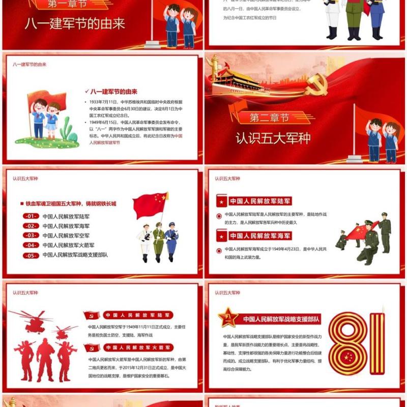 红色党政风童心筑梦荣耀致敬PPT模板