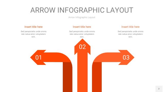 橘红色箭头PPT信息图表2