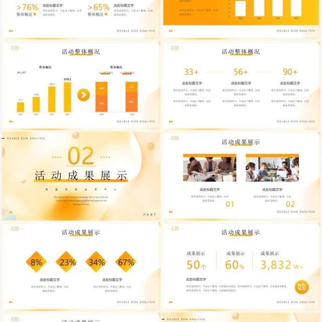 橙色简约风618活动数据分析PPT模板 橙色简约风618活动数据分析PPT模板
