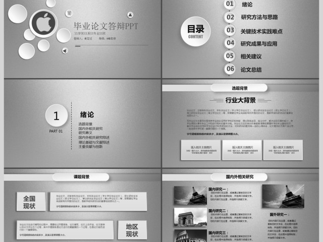 微立体完整实用毕业论文答辩通用PPT