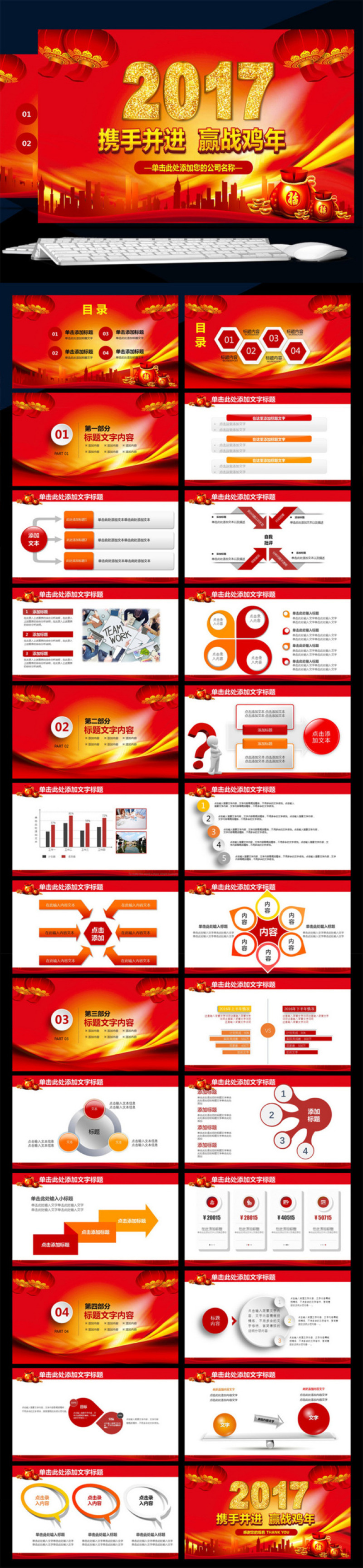 2017最新鸡年汇报PPT