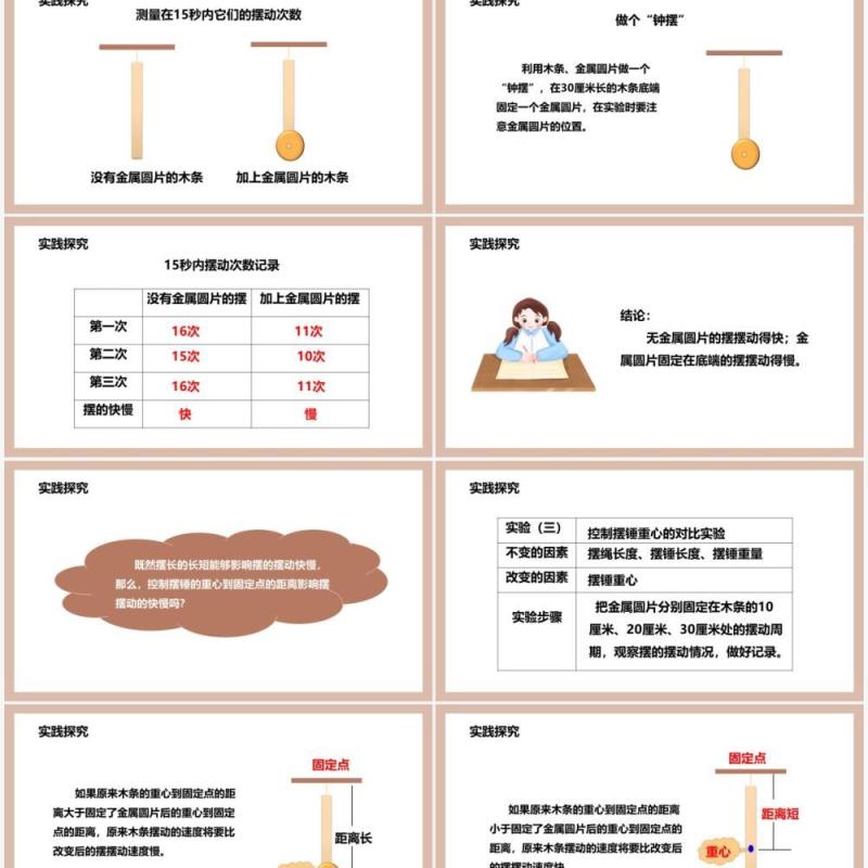 教科版五年级科学下册做一个钟摆课件PPT模板