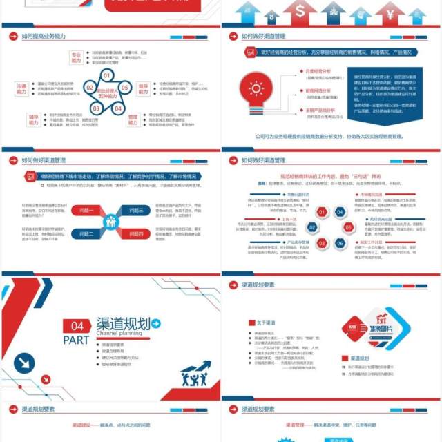 蓝色简约商务风营销市场渠道建设与管理企业职场培训PPT模板