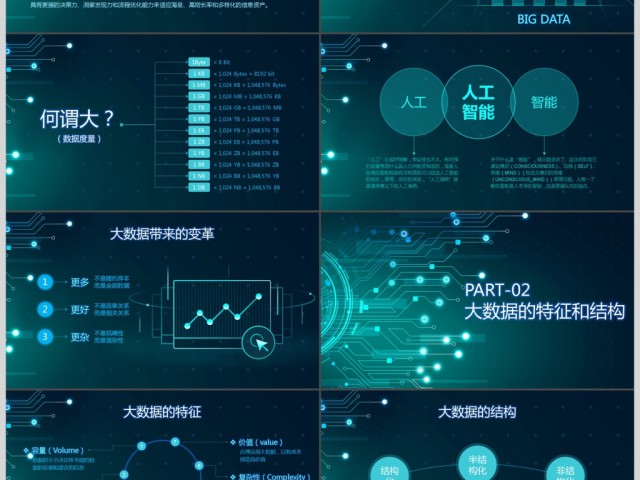 2017科技感大数据商务通用ppt模板