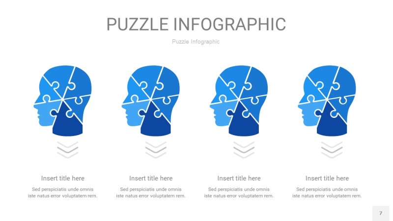 天蓝色拼图PPT图表7
