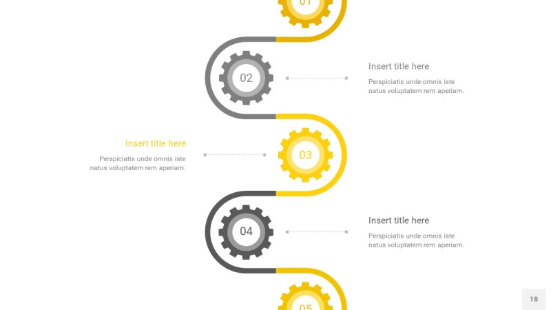 灰黄色齿轮PPT信息图18