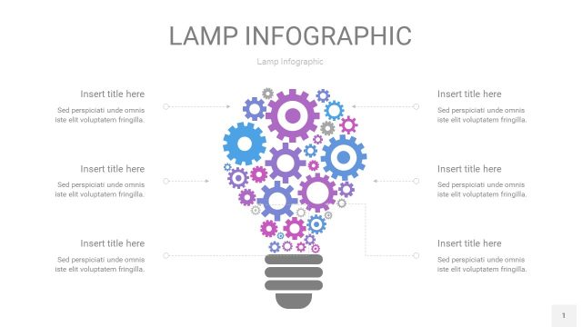 紫蓝色创意灯PPT信息图1