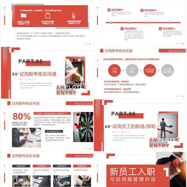 橙色新员工入职与试用期管理办法PPT模板 橙色新员工入职与试用期管理办法PPT模板