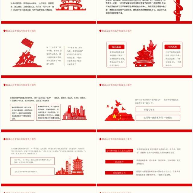 解读习近平的七年知青岁月课件动态PPT模板 解读习近平的七年知青岁月课件动态PPT模板