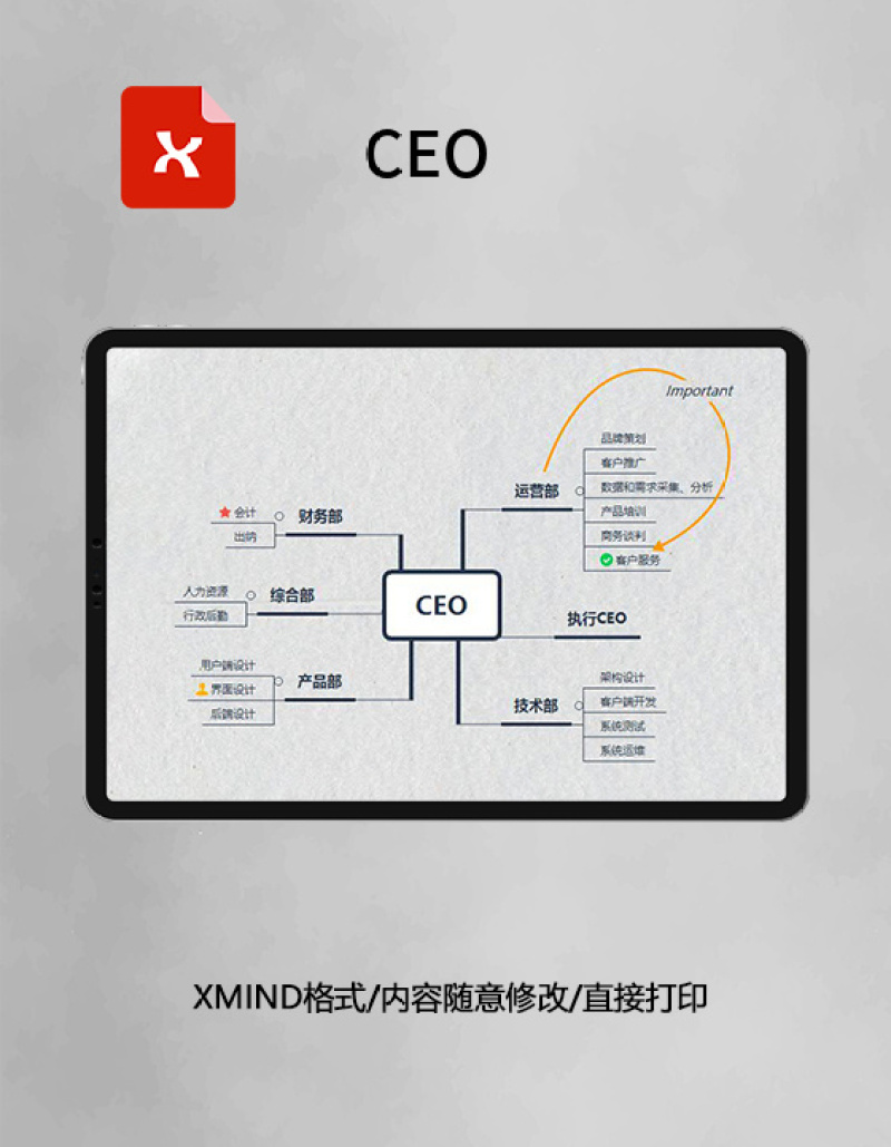 CEO思维导图XMind模板