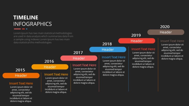 彩色时间线PPT信息可视化图表17