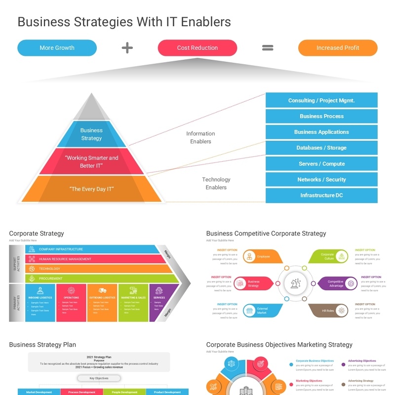 商业战略经营策略信息图PPT模板Business Strategy