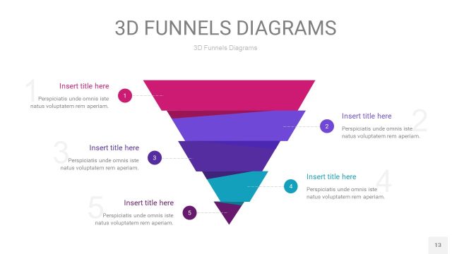 紫色3D漏斗PPT信息图表13