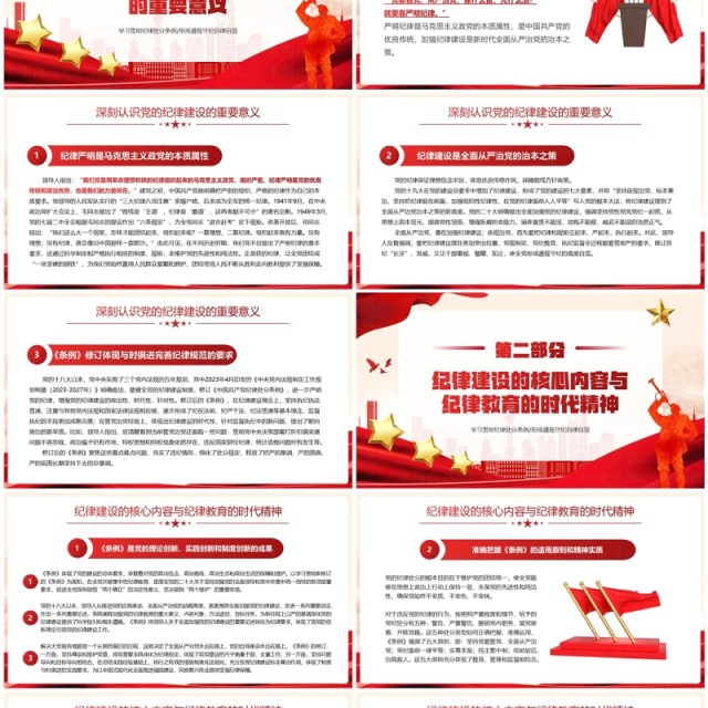 红色党政风学习贯彻纪律处分条例PPT模板 红色党政风学习贯彻纪律处分条例PPT模板