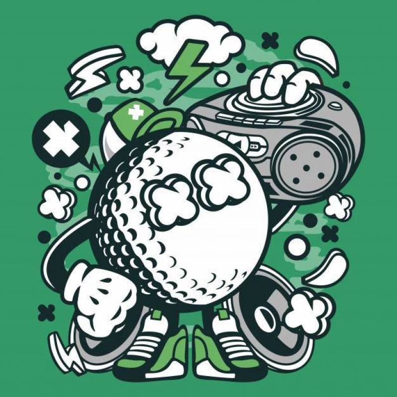 Golf Boombox Beat Cartoon