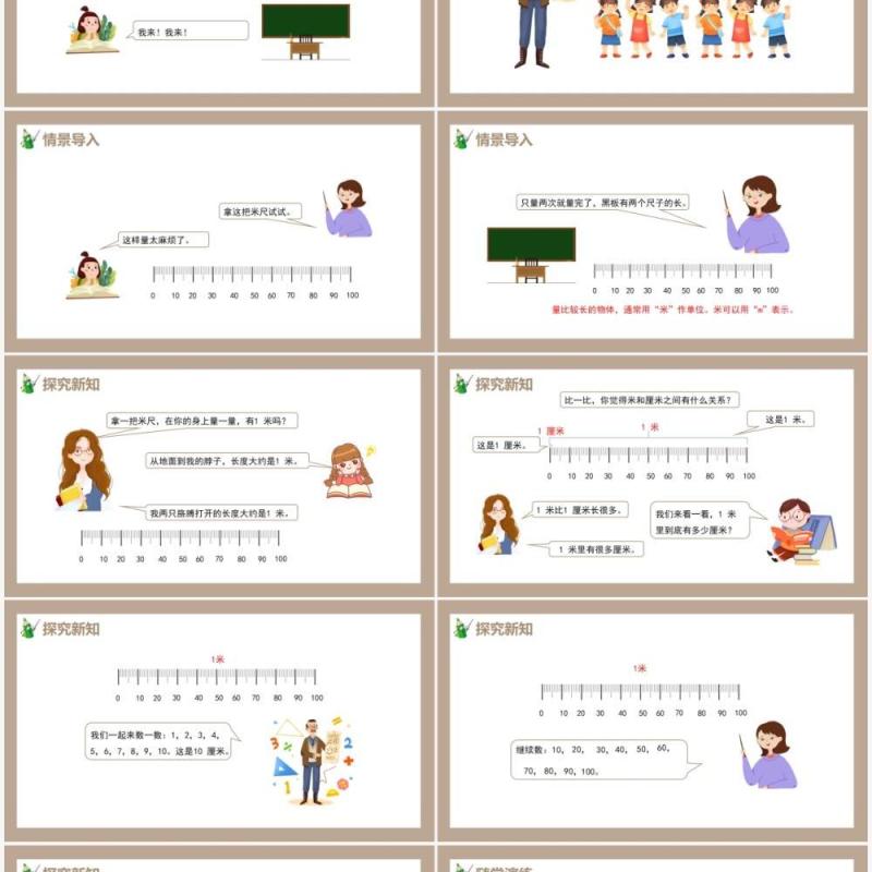 部编版二年级数学上册认识米和用米量课件PPT模板