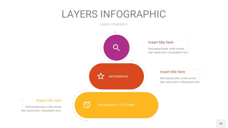 彩色3D分层PPT信息图46