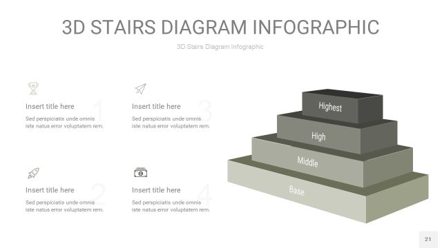 灰色3D阶梯PPT图表21
