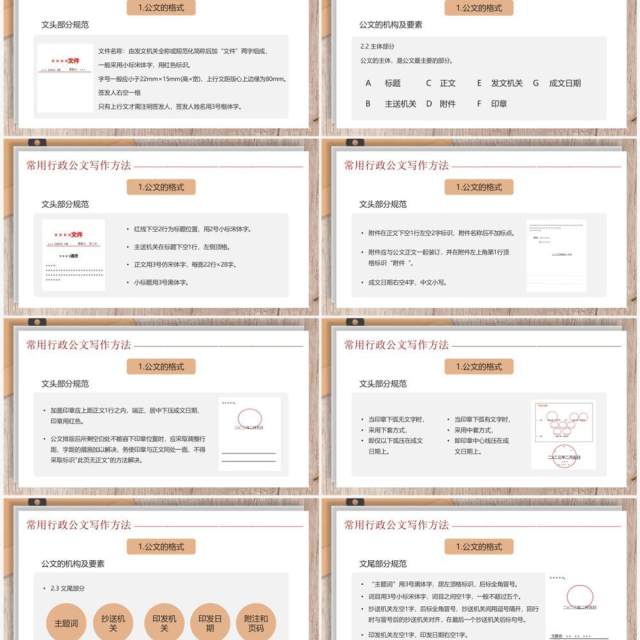 棕色简约风公文写作培训PPT模板