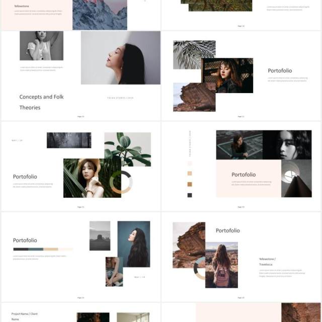 时尚简约图片排版设计摄影集展示PPT模板Folka Powerpoint 时尚简约图片排版设计摄影集展示PPT模板Folka Powerpoint