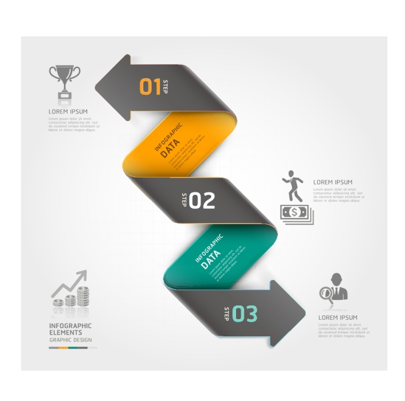 业务步骤信息图形矢量20