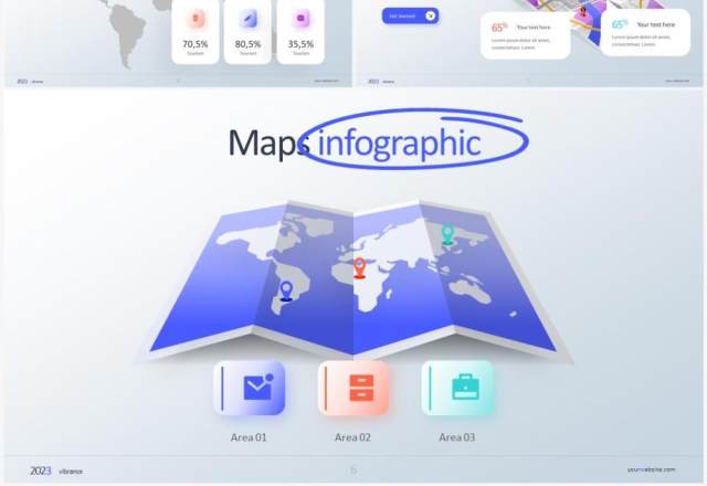 蓝灰简洁世界地图素材PPT模板 蓝灰简洁世界地图素材PPT模板