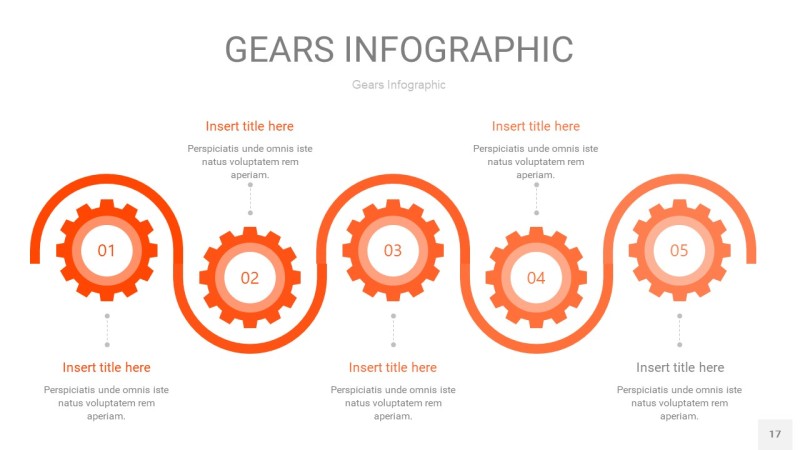 橙色齿轮PPT信息图17