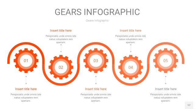 橙色齿轮PPT信息图17