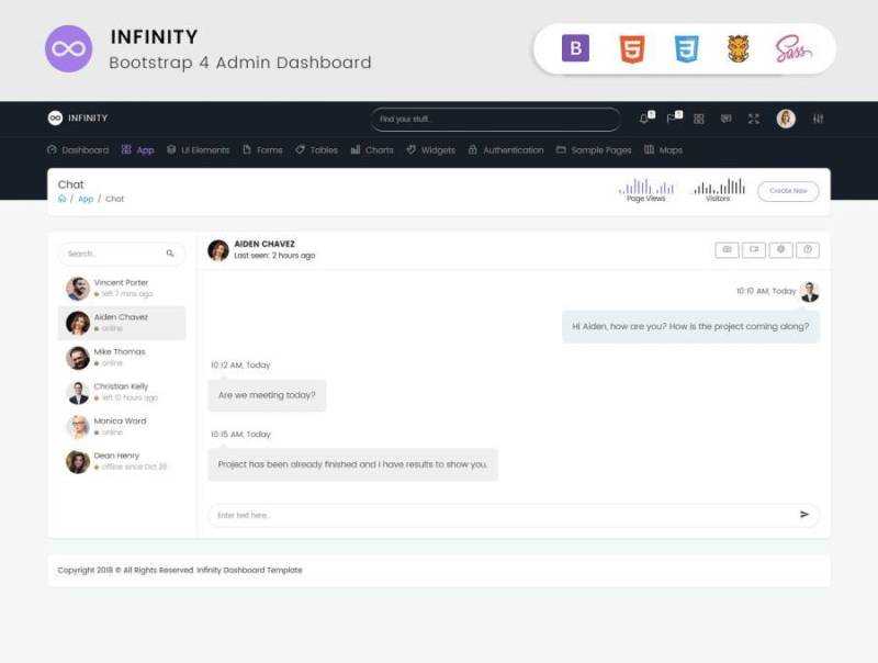 Infinity Bootstrap 4稳定管理仪表板模板，Infinity 4管理仪表板