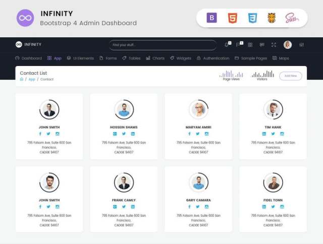 Infinity Bootstrap 4稳定管理仪表板模板，Infinity 4管理仪表板