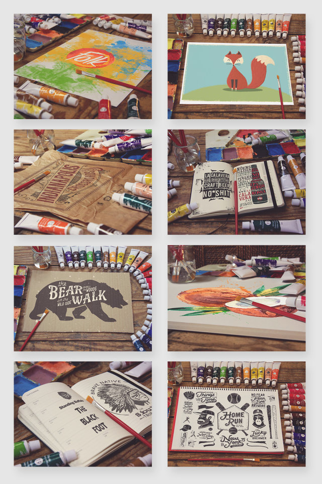 美术绘画涂鸦颜料工具场景素材 美术绘画涂鸦颜料工具场景素材