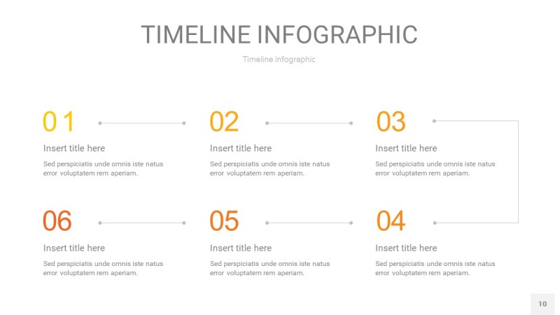 黄色时间轴PPT信息图10