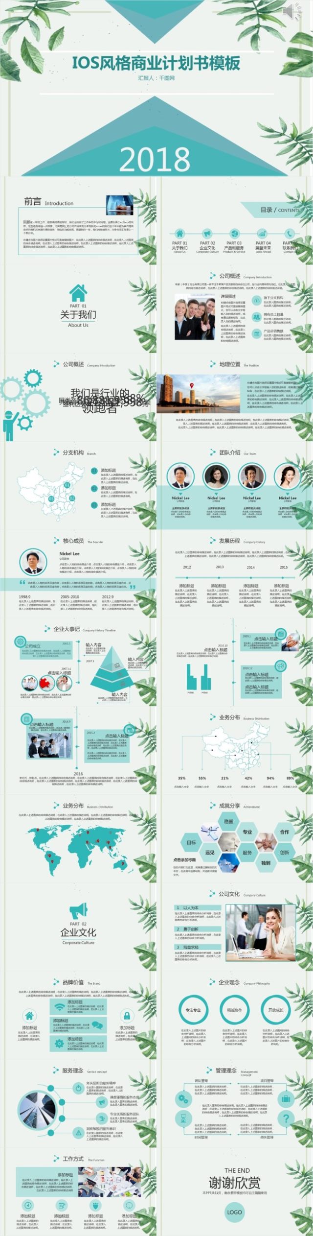 IOS风格商业计划书PPT模板