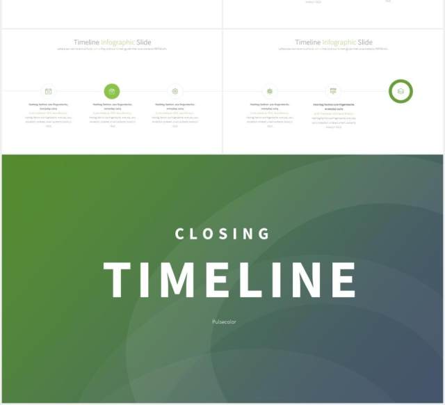 11套色系公司发展阶梯时间轴PPT素材TIMELINE - PowerPoint Infographics Slides