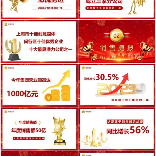 红色商务风企业销售捷报PPT通用模板 红色商务风企业销售捷报PPT通用模板
