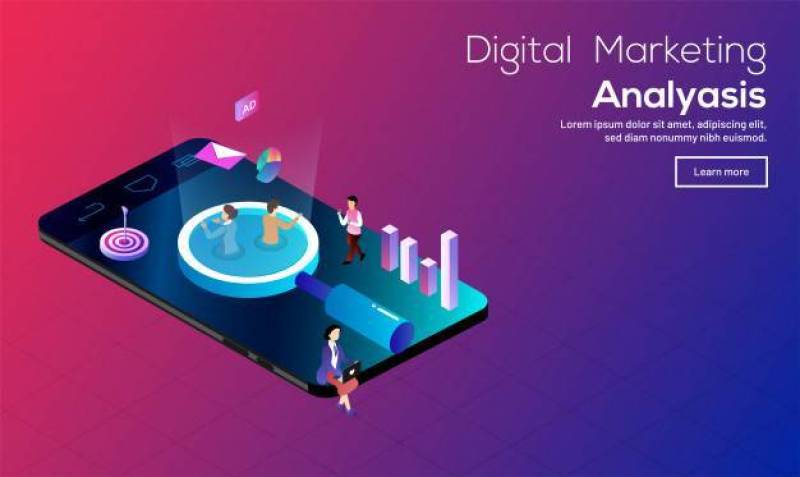 数字营销分析概念。