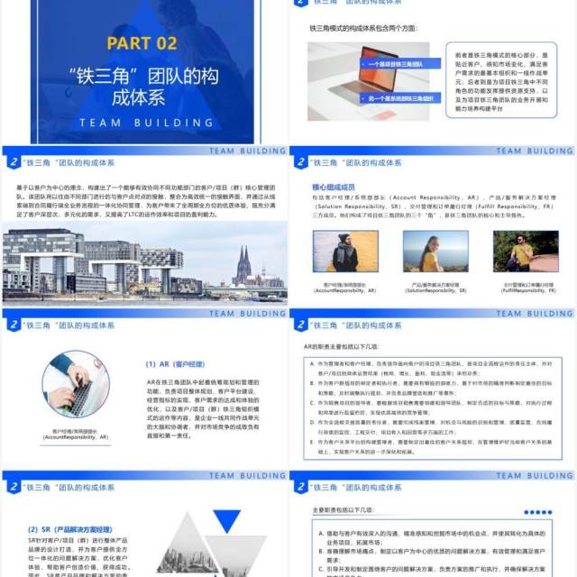 蓝色简约企业培训课件铁三角团队建设模式PPT模板 蓝色简约企业培训课件铁三角团队建设模式PPT模板