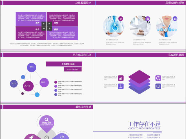 2017年紫色医疗医药医学汇报PPT模板