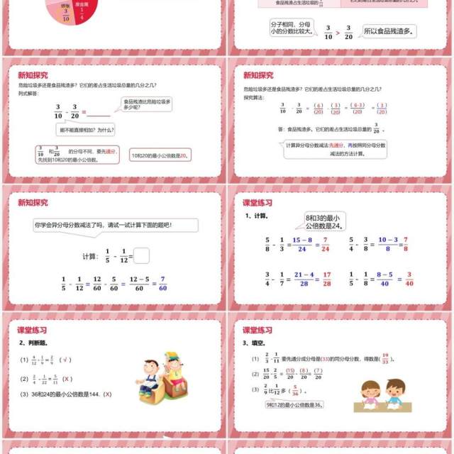部编版五年级数学下册异分母分数加减法课件PPT模板 部编版五年级数学下册异分母分数加减法课件PPT模板