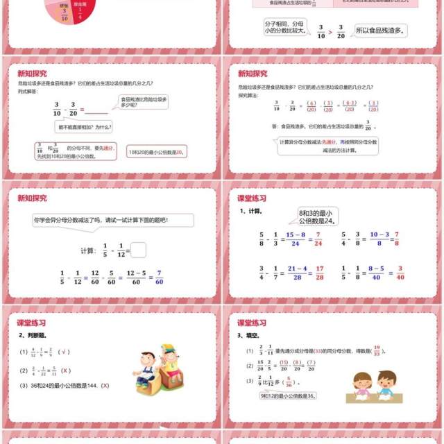 部编版五年级数学下册异分母分数加减法课件PPT模板