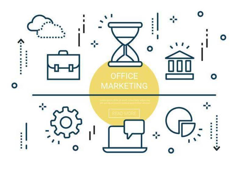  线性Office营销元素