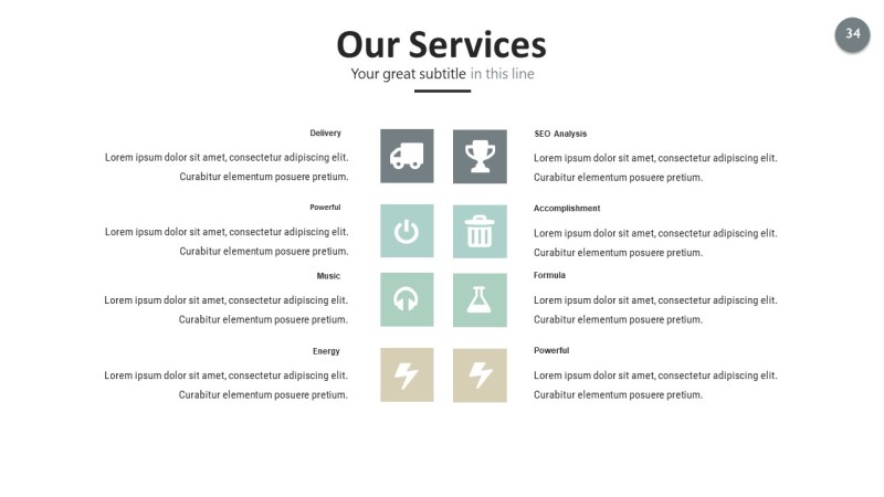 淡绿色信息可视化PPT图表34