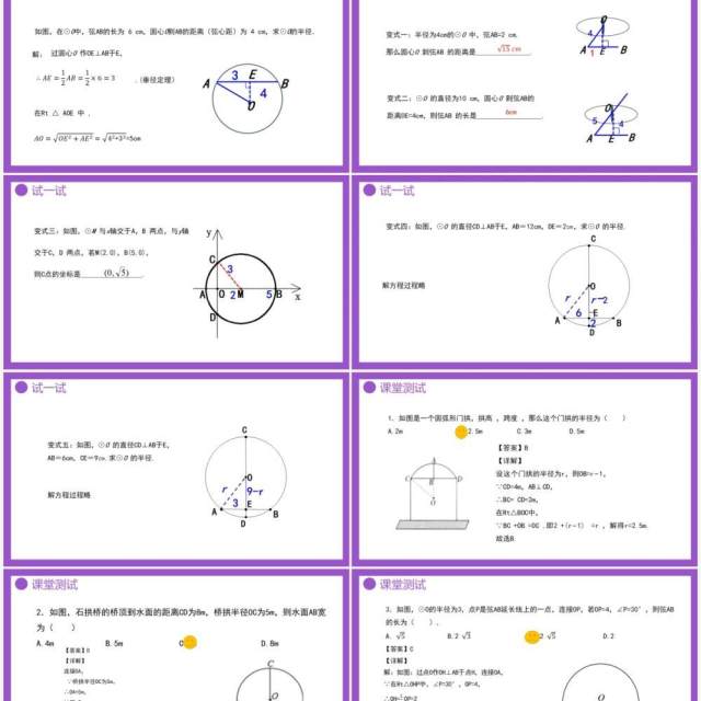 部编版九年级数学上册第四单元圆的有关性质圆的垂直课件PPT模板 部编版九年级数学上册第四单元圆的有关性质圆的垂直课件PPT模板
