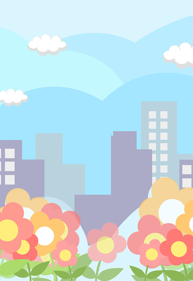 手绘儿童卡通城市风景 手绘儿童卡通城市风景