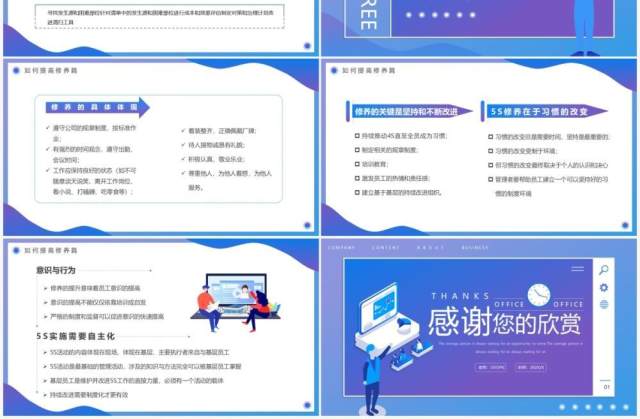 蓝紫渐变办公室5S管理制度PPT模板