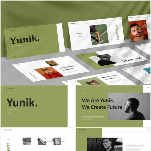 时尚简约图片排版设计摄影集展示PPT模板Yunik - Creative Powerpoint Template 时尚简约图片排版设计摄影集展示PPT模板Yunik - Creative Powerpoint Template