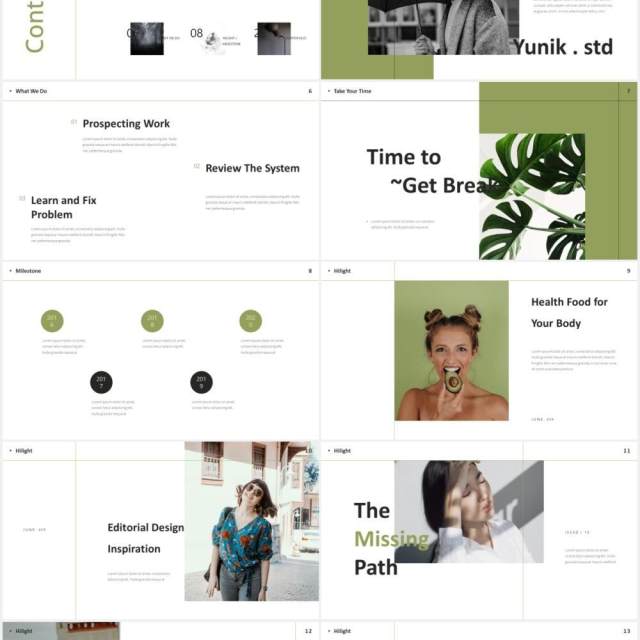 时尚简约图片排版设计摄影集展示PPT模板Yunik - Creative Powerpoint Template 时尚简约图片排版设计摄影集展示PPT模板Yunik - Creative Powerpoint Template