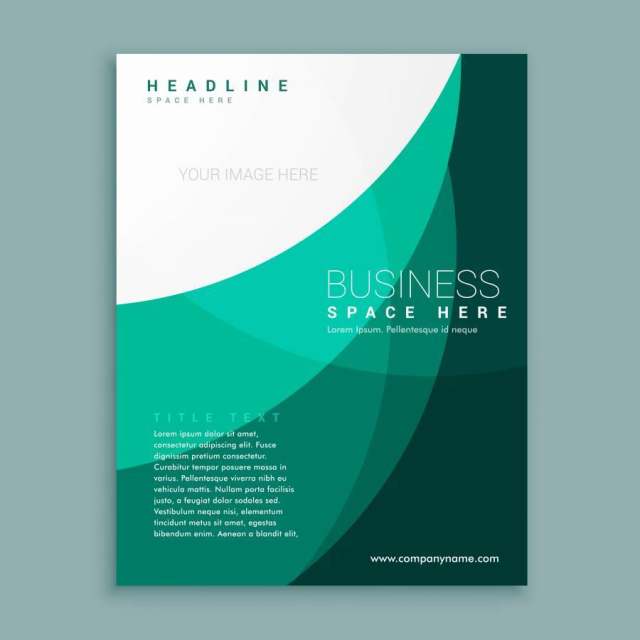 抽象的绿色公司杂志封面页宣传册设计