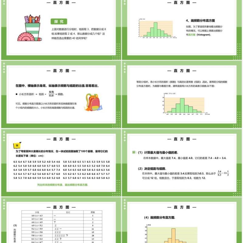 部编版七年级数学下册直方图课件PPT模板